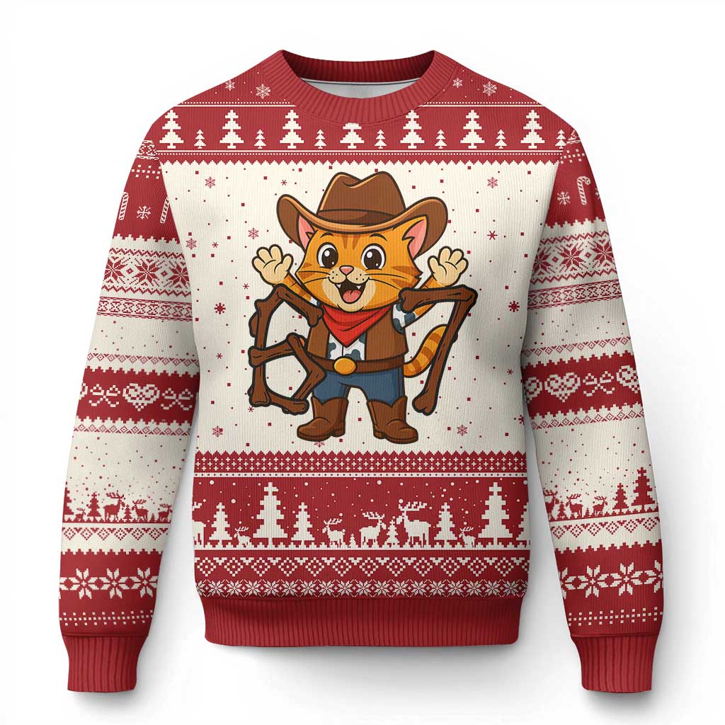 Funny Six Seven Meme Cowcat Ugly Christmas Sweater Gen Alpha Slang Gift TS12 Beige Red Print Your Wear