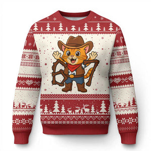 Funny Six Seven Meme Cowcat Ugly Christmas Sweater Gen Alpha Slang Gift TS12 Beige Red Print Your Wear