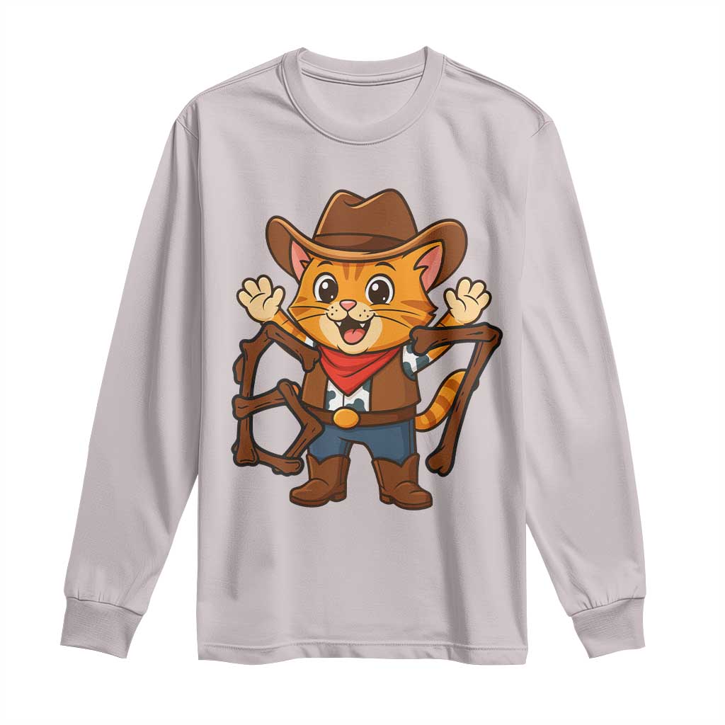 Funny Six Seven Meme Cowcat Long Sleeve Shirt Gen Alpha Slang Gift TS12 Ice Gray Print Your Wear