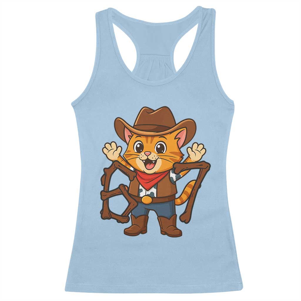 Funny Six Seven Meme Cowcat Racerback Tank Top Gen Alpha Slang Gift TS12 Light Blue Print Your Wear