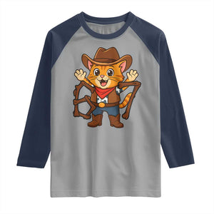 Funny Six Seven Meme Cowcat Raglan Shirt Gen Alpha Slang Gift TS12 Sport Gray Navy Print Your Wear