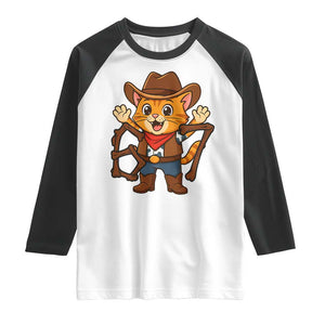 Funny Six Seven Meme Cowcat Raglan Shirt Gen Alpha Slang Gift TS12 White Black Print Your Wear