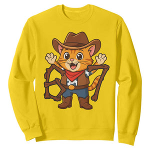 Funny Six Seven Meme Cowcat Sweatshirt Gen Alpha Slang Gift TS12 Daisy Print Your Wear