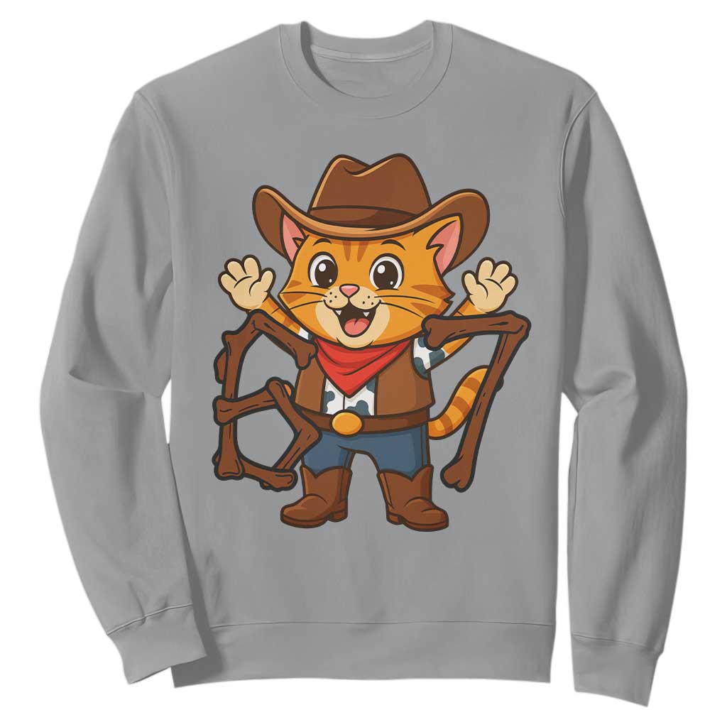 Funny Six Seven Meme Cowcat Sweatshirt Gen Alpha Slang Gift TS12 Sport Gray Print Your Wear