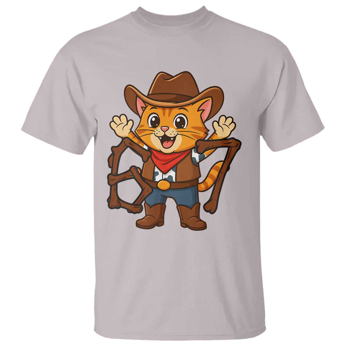 Funny Six Seven Meme Cowcat T Shirt Gen Alpha Slang Gift TS12 Ice Gray Print Your Wear