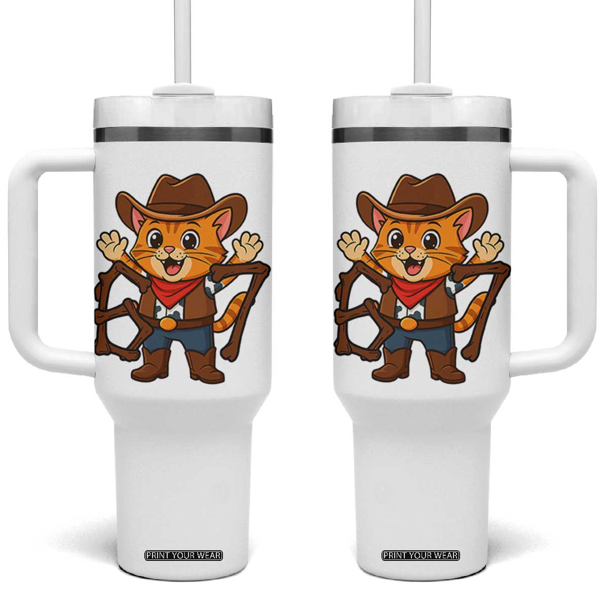 Funny Six Seven Meme Cowcat Tumbler With Handle Gen Alpha Slang Gift TS12 One Size: 40 oz White Print Your Wear