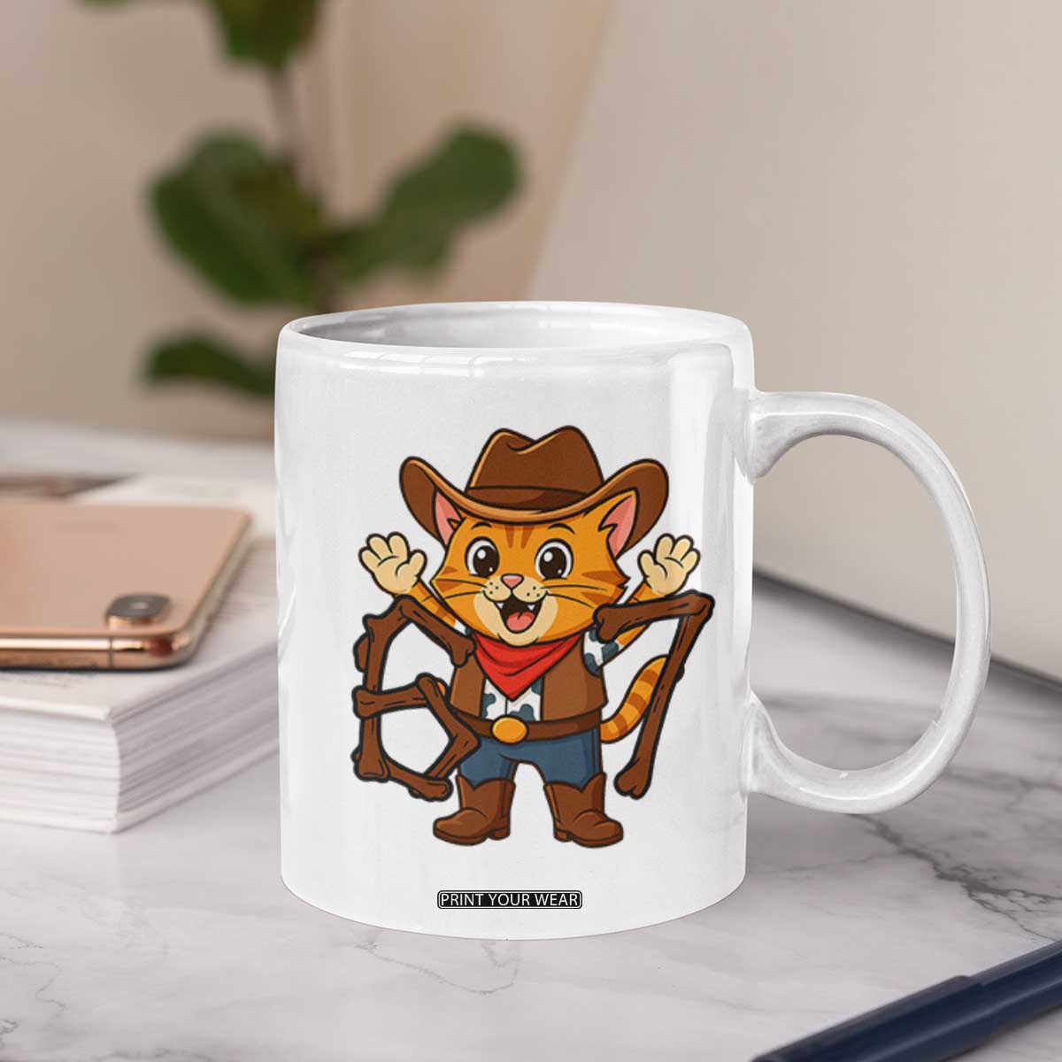 Funny Six Seven Meme Cowcat Coffee Mug Gen Alpha Slang Gift TS12 Print Your Wear