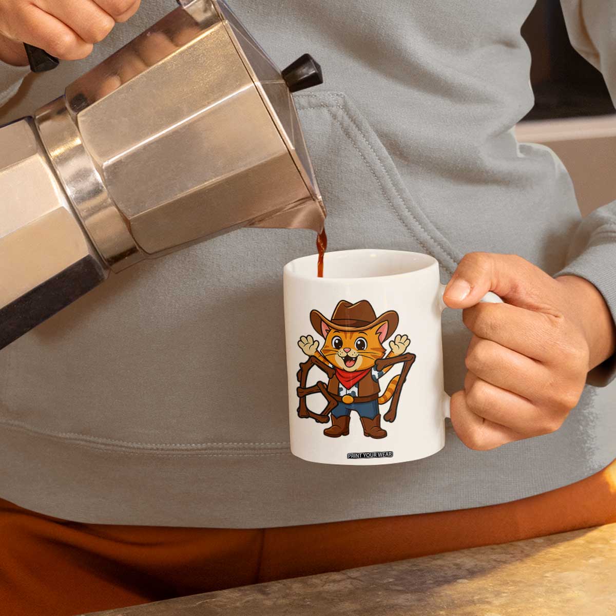 Funny Six Seven Meme Cowcat Coffee Mug Gen Alpha Slang Gift TS12 Print Your Wear