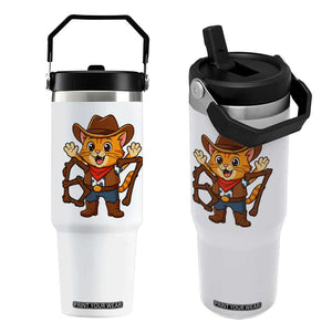 Funny Six Seven Meme Cowcat Flip Straw Tumbler Gen Alpha Slang Gift TS12 One Size: 30 oz White Print Your Wear