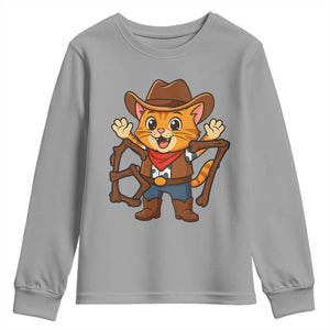 Funny Six Seven Meme Cowcat Youth Sweatshirt Gen Alpha Slang Gift TS12 Sport Gray Print Your Wear