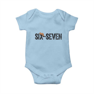 Six Seven Meme Gen Alpha Cowboy Hat Baby Onesie Funny Western Gift TS12 Light Blue Print Your Wear