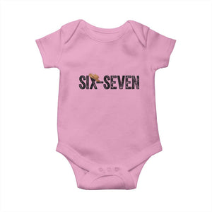 Six Seven Meme Gen Alpha Cowboy Hat Baby Onesie Funny Western Gift TS12 Light Pink Print Your Wear