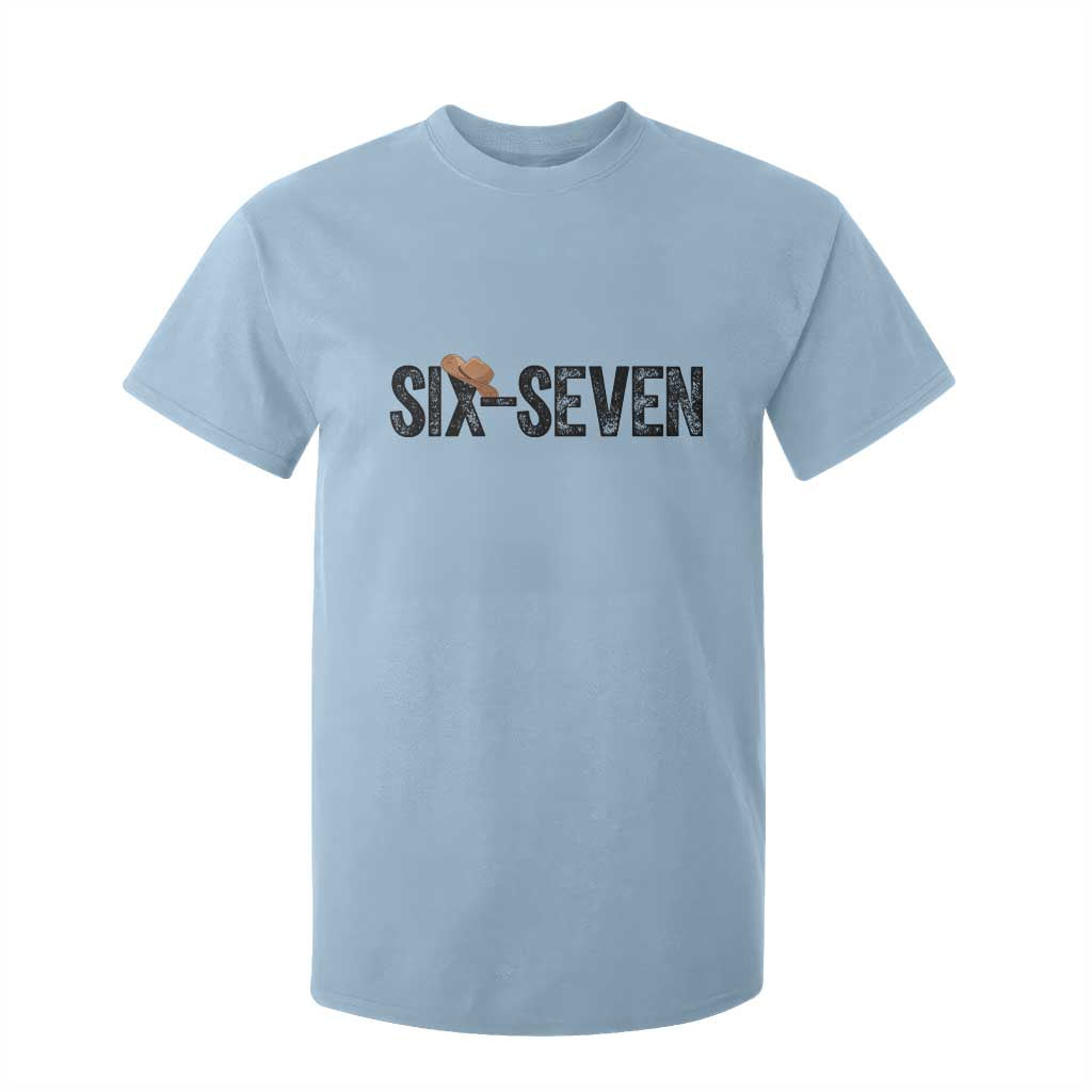 Six Seven Meme Gen Alpha Cowboy Hat T Shirt For Kid Funny Western Gift TS12 Light Blue Print Your Wear