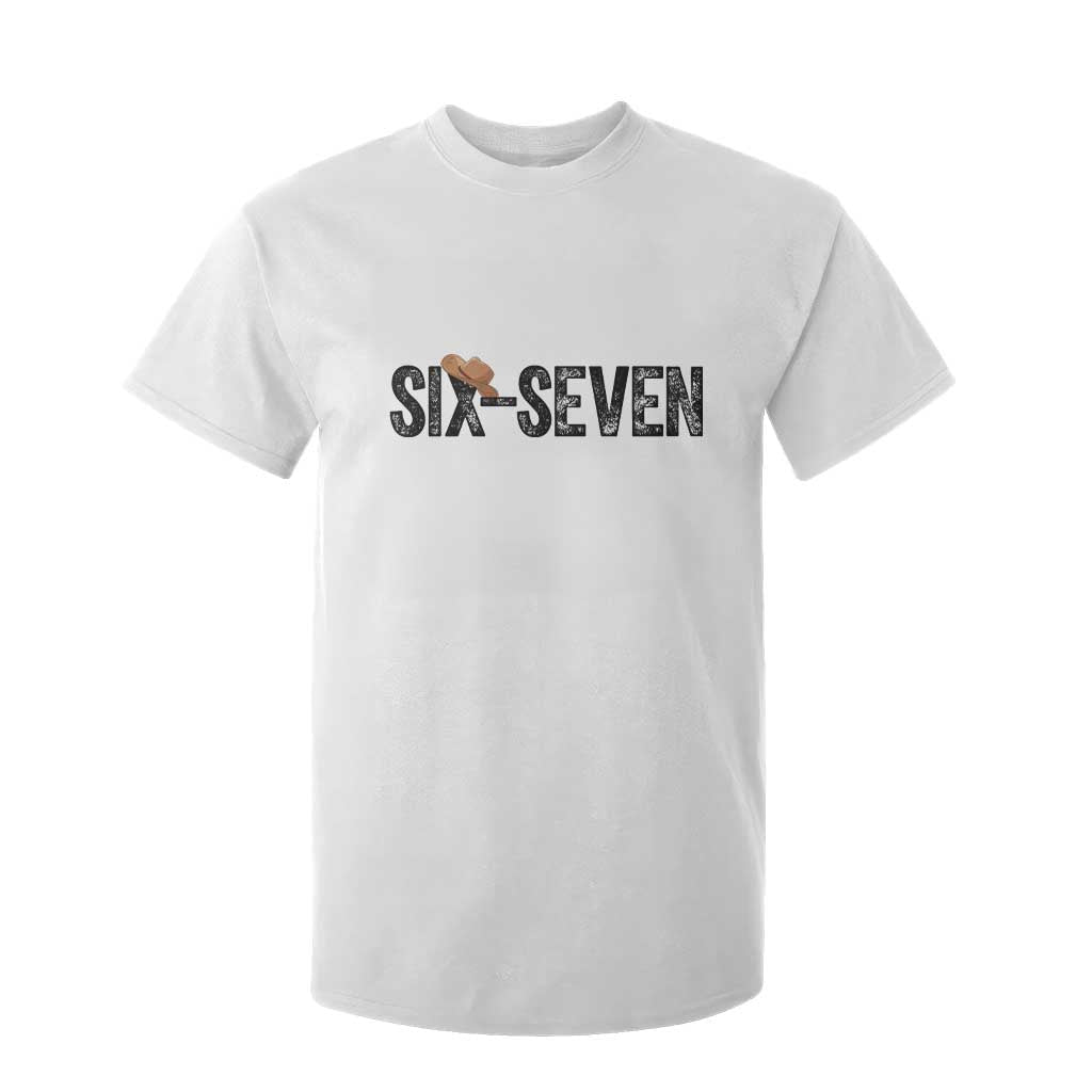 Six Seven Meme Gen Alpha Cowboy Hat T Shirt For Kid Funny Western Gift TS12 White Print Your Wear