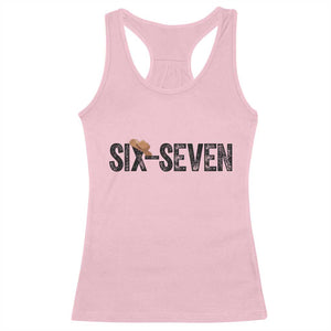 Six Seven Meme Gen Alpha Cowboy Hat Racerback Tank Top Funny Western Gift TS12 Light Pink Print Your Wear