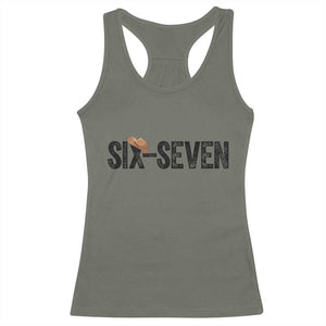 Six Seven Meme Gen Alpha Cowboy Hat Racerback Tank Top Funny Western Gift TS12 Military Green Print Your Wear