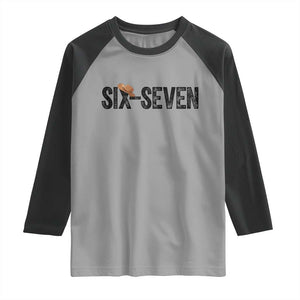 Six Seven Meme Gen Alpha Cowboy Hat Raglan Shirt Funny Western Gift TS12 Sport Gray Black Print Your Wear