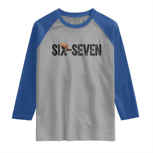 Six Seven Meme Gen Alpha Cowboy Hat Raglan Shirt Funny Western Gift TS12 Sport Gray Royal Print Your Wear