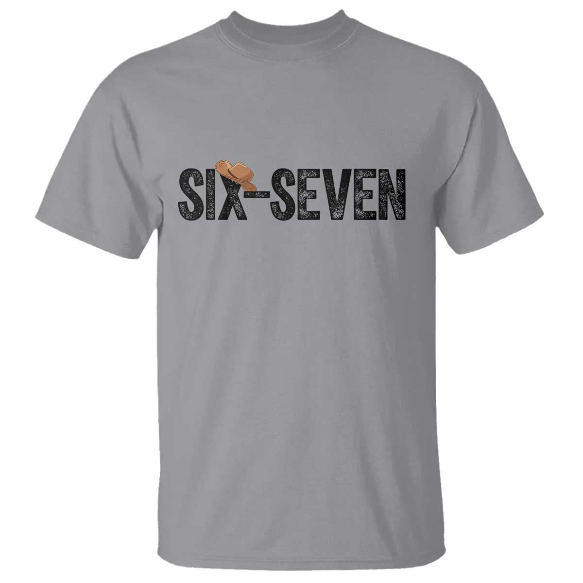 Six Seven Meme Gen Alpha Cowboy Hat T Shirt Funny Western Gift TS12 Sport Gray Print Your Wear