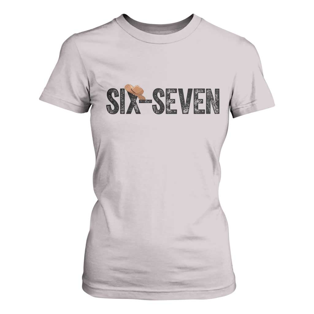 Six Seven Meme Gen Alpha Cowboy Hat T Shirt For Women Funny Western Gift TS12 Ice Gray Print Your Wear