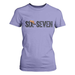 Six Seven Meme Gen Alpha Cowboy Hat T Shirt For Women Funny Western Gift TS12 Violet Print Your Wear