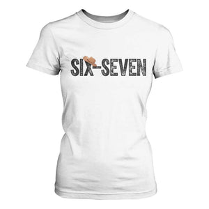 Six Seven Meme Gen Alpha Cowboy Hat T Shirt For Women Funny Western Gift TS12 White Print Your Wear