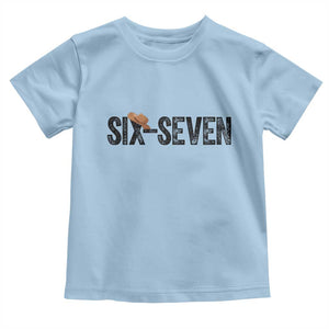 Six Seven Meme Gen Alpha Cowboy Hat Toddler T Shirt Funny Western Gift TS12 Light Blue Print Your Wear