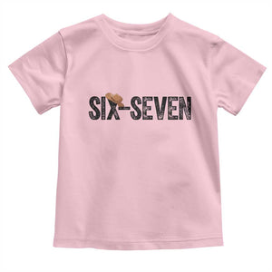 Six Seven Meme Gen Alpha Cowboy Hat Toddler T Shirt Funny Western Gift TS12 Light Pink Print Your Wear