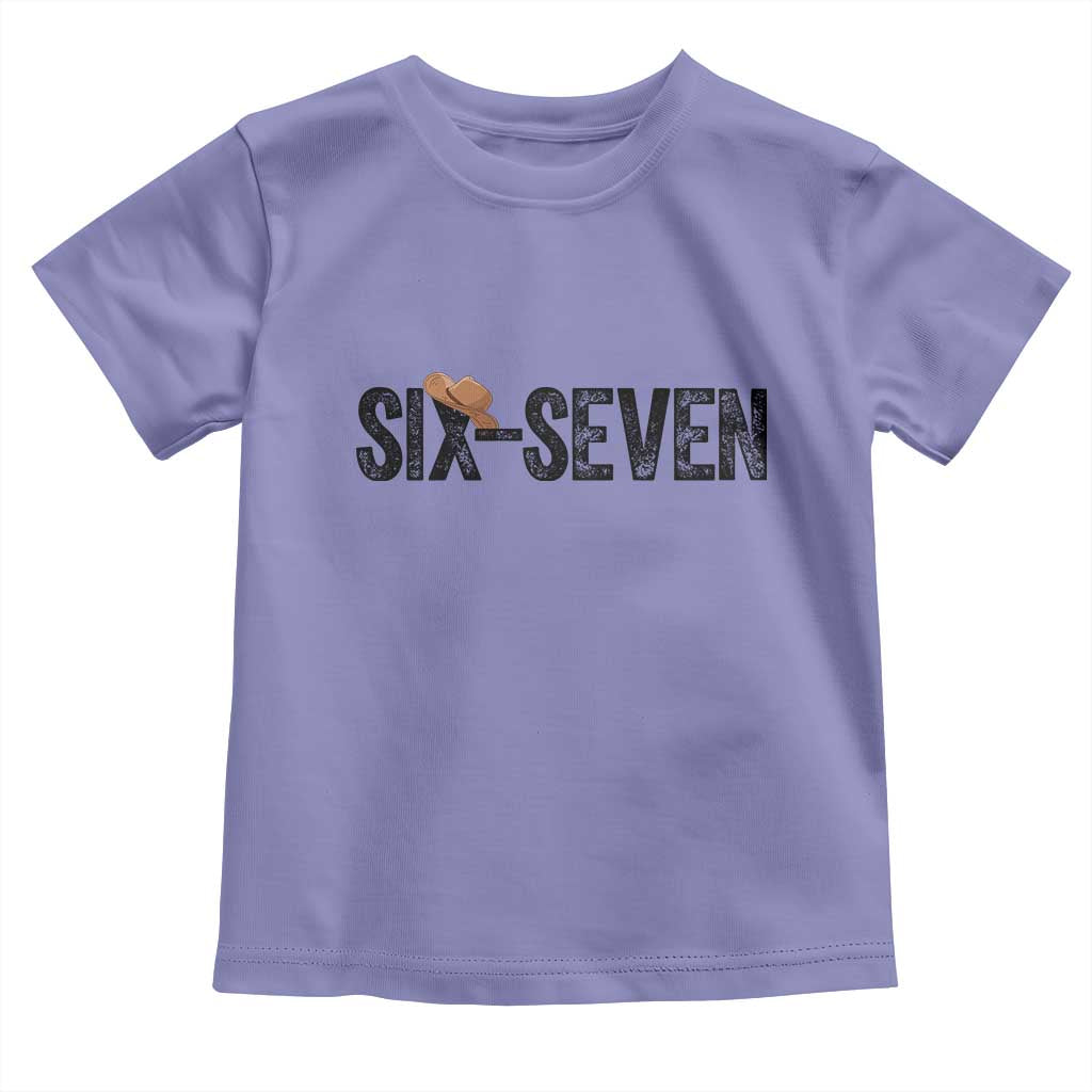 Six Seven Meme Gen Alpha Cowboy Hat Toddler T Shirt Funny Western Gift TS12 Violet Print Your Wear