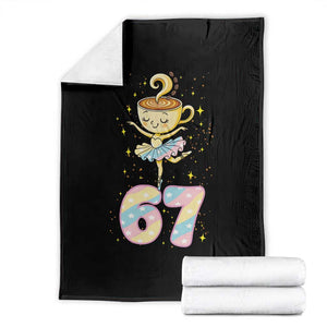 Funny Ballerina Cappuccina Ballet Six Seven Throw Blanket Brainrot Meme Pastel Gift TS12 Black Print Your Wear