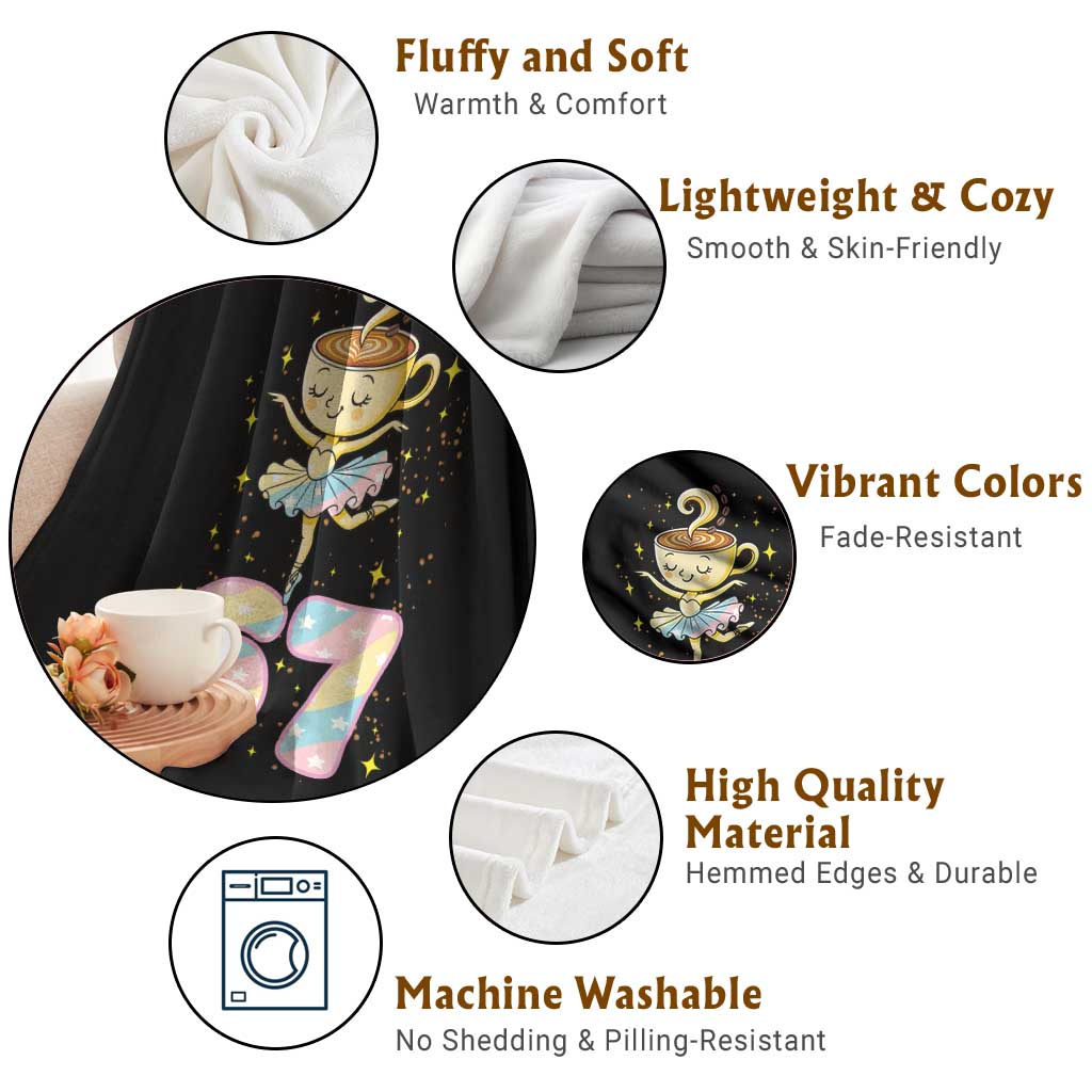 Funny Ballerina Cappuccina Ballet Six Seven Throw Blanket Brainrot Meme Pastel Gift TS12 Print Your Wear