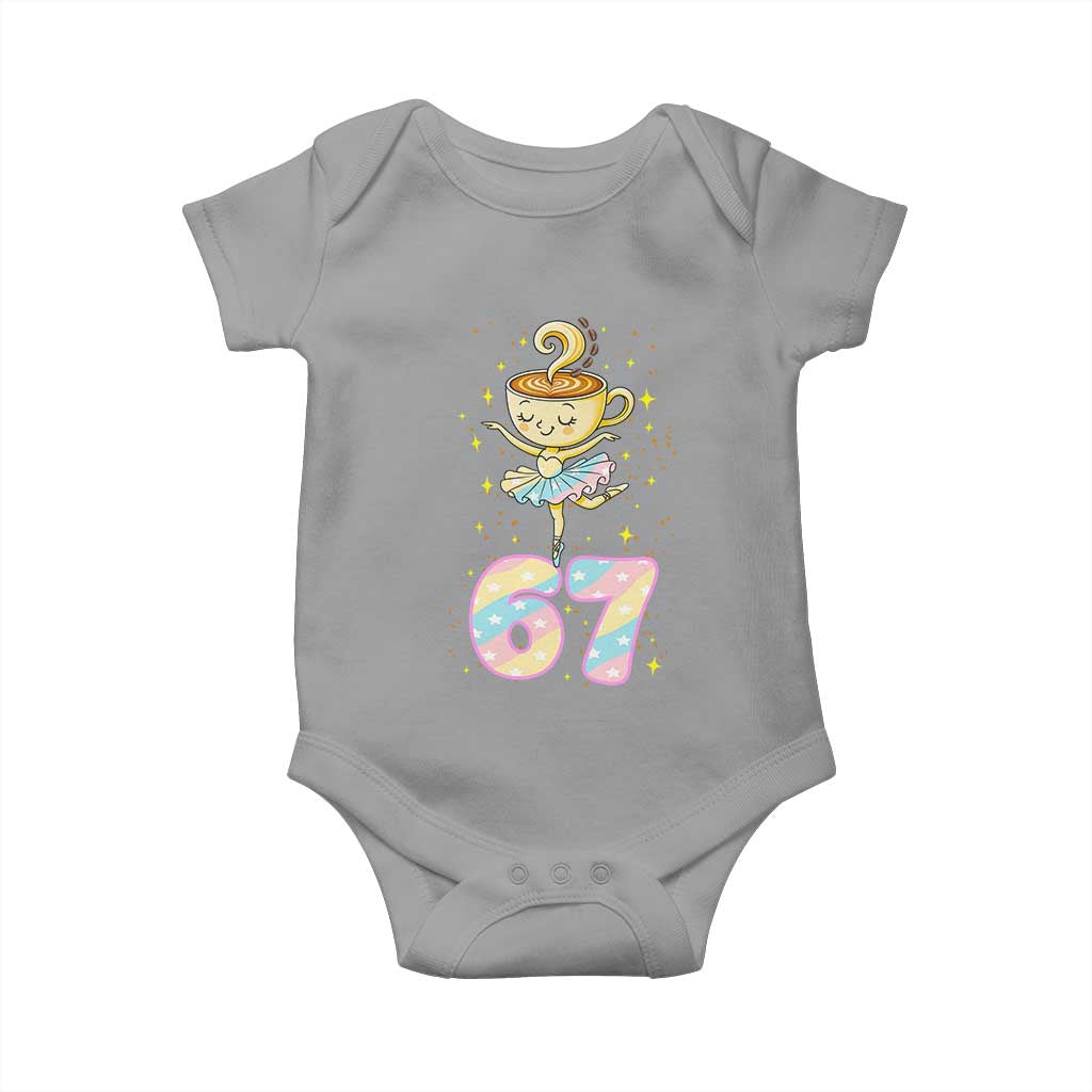 Funny Ballerina Cappuccina Ballet Six Seven Baby Onesie Brainrot Meme Pastel Gift TS12 Sport Gray Print Your Wear