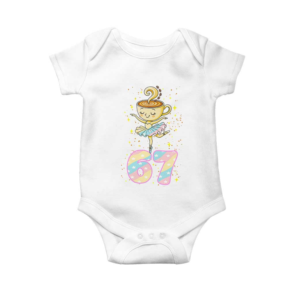 Funny Ballerina Cappuccina Ballet Six Seven Baby Onesie Brainrot Meme Pastel Gift TS12 White Print Your Wear