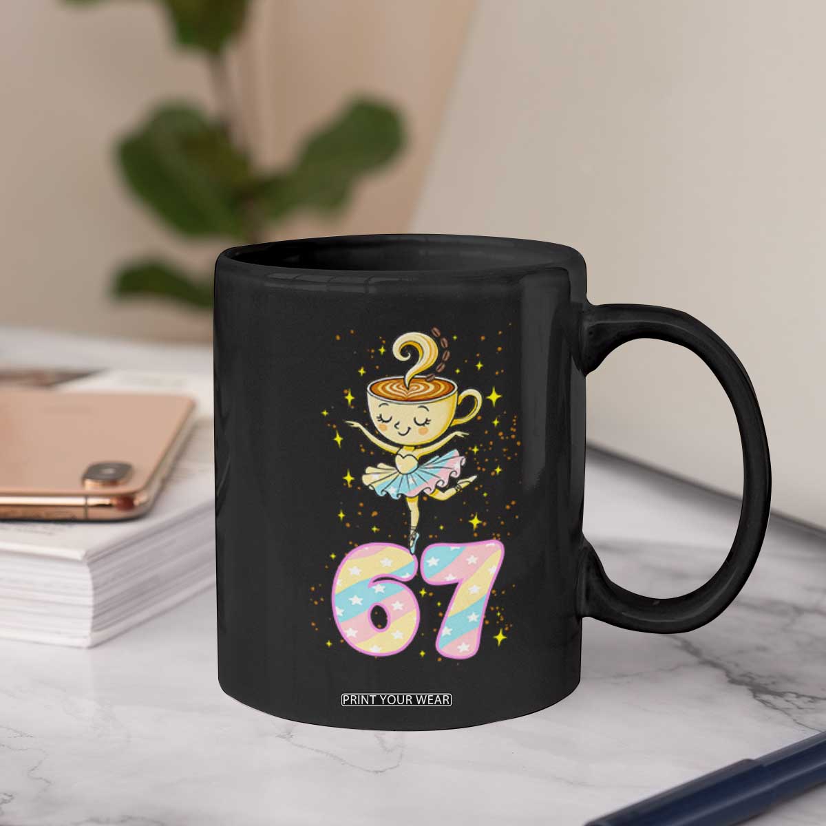 Funny Ballerina Cappuccina Ballet Six Seven Coffee Mug Brainrot Meme Pastel Gift TS12 Print Your Wear