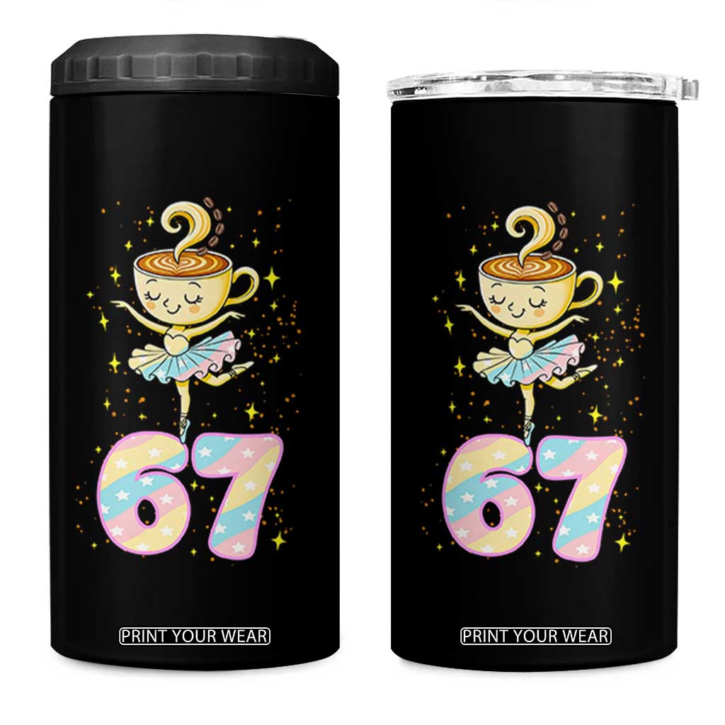 Funny Ballerina Cappuccina Ballet Six Seven 4 in 1 Can Cooler Tumbler Brainrot Meme Pastel Gift TS12 One Size: 16 oz Black Print Your Wear