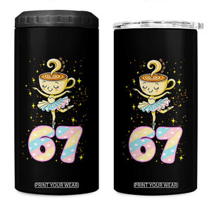 Funny Ballerina Cappuccina Ballet Six Seven 4 in 1 Can Cooler Tumbler Brainrot Meme Pastel Gift TS12 One Size: 16 oz Black Print Your Wear
