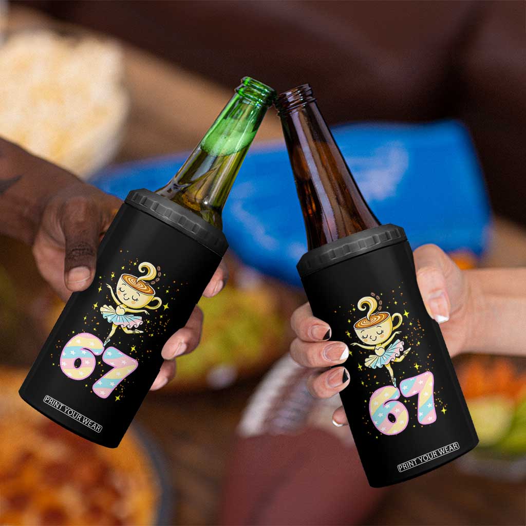 Funny Ballerina Cappuccina Ballet Six Seven 4 in 1 Can Cooler Tumbler Brainrot Meme Pastel Gift TS12 Print Your Wear