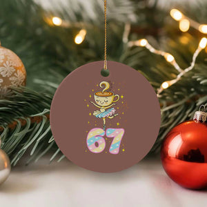 Funny Ballerina Cappuccina Ballet Six Seven Ceramic Ornament Brainrot Meme Pastel Gift TS12 1pc Mocha Print Your Wear