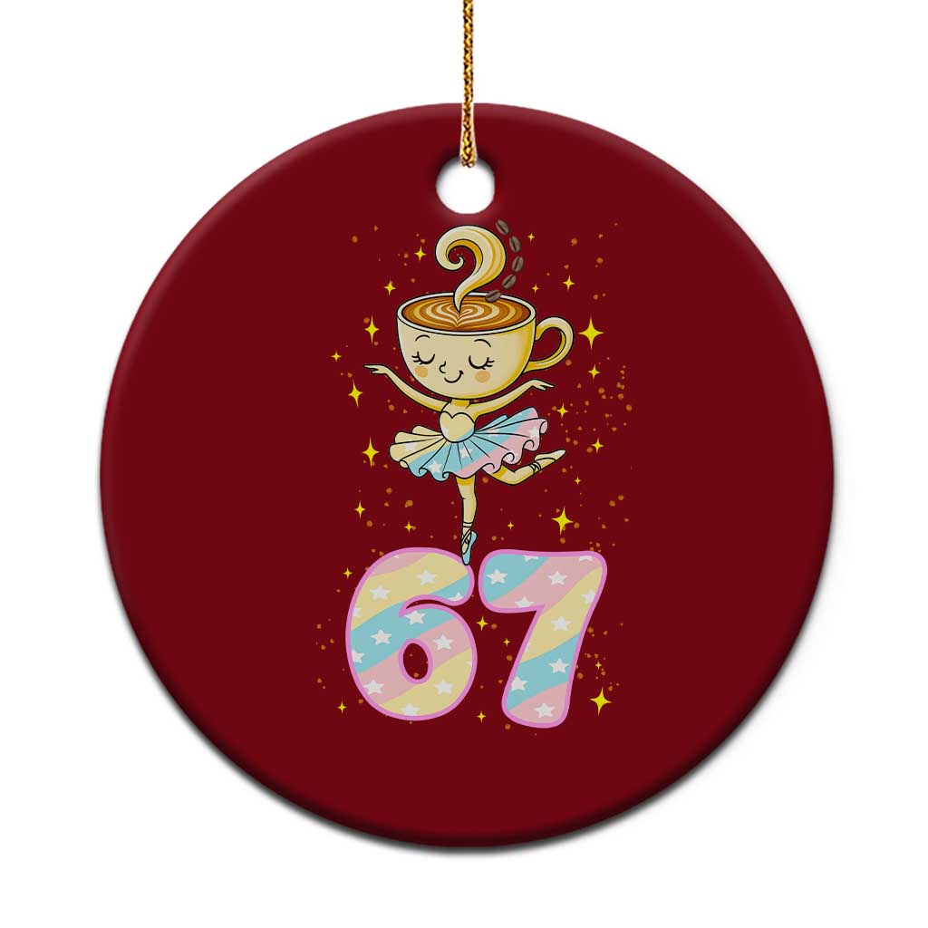 Funny Ballerina Cappuccina Ballet Six Seven Ceramic Ornament Brainrot Meme Pastel Gift TS12 1pc Red Print Your Wear