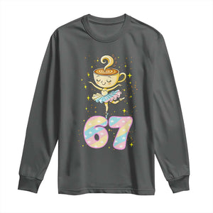 Funny Ballerina Cappuccina Ballet Six Seven Long Sleeve Shirt Brainrot Meme Pastel Gift TS12 Dark Heather Print Your Wear