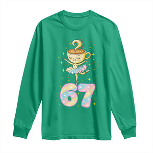 Funny Ballerina Cappuccina Ballet Six Seven Long Sleeve Shirt Brainrot Meme Pastel Gift TS12 Irish Green Print Your Wear