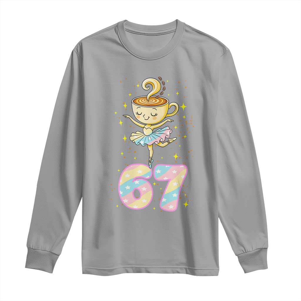 Funny Ballerina Cappuccina Ballet Six Seven Long Sleeve Shirt Brainrot Meme Pastel Gift TS12 Sport Gray Print Your Wear