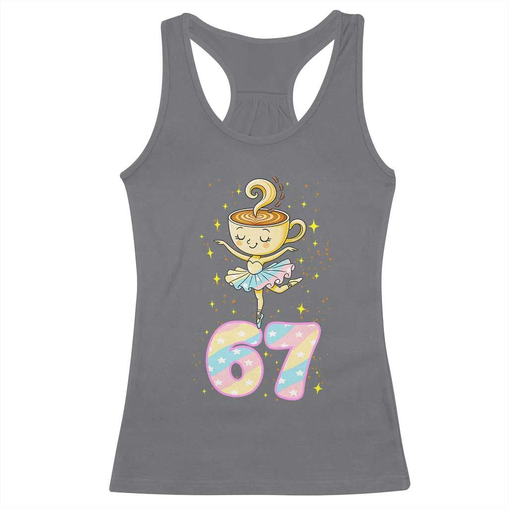 Funny Ballerina Cappuccina Ballet Six Seven Racerback Tank Top Brainrot Meme Pastel Gift TS12 Charcoal Print Your Wear