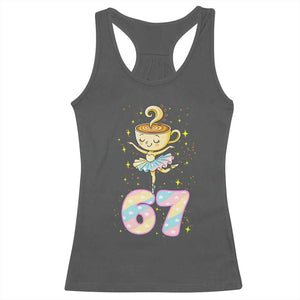 Funny Ballerina Cappuccina Ballet Six Seven Racerback Tank Top Brainrot Meme Pastel Gift TS12 Dark Heather Print Your Wear