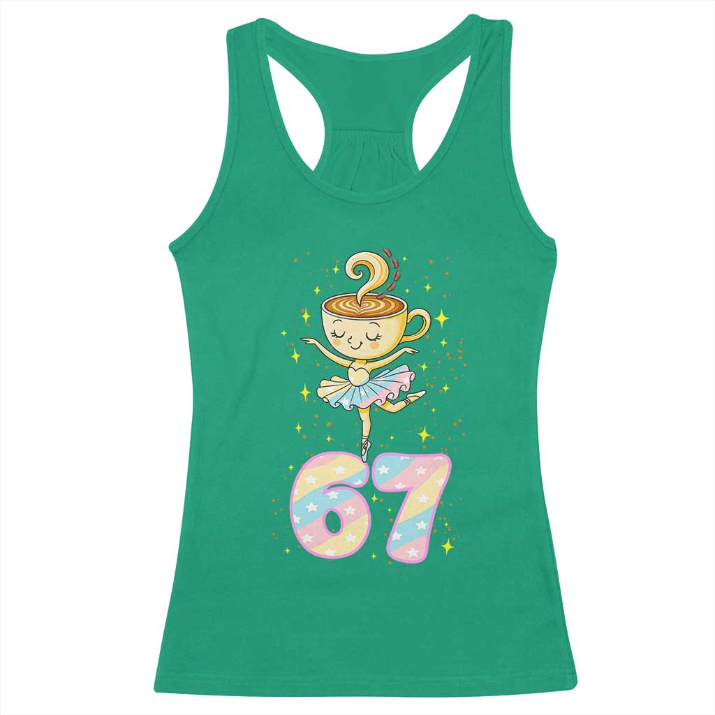 Funny Ballerina Cappuccina Ballet Six Seven Racerback Tank Top Brainrot Meme Pastel Gift TS12 Irish Green Print Your Wear