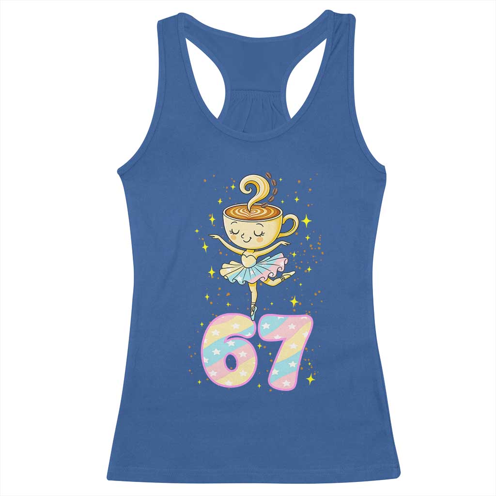 Funny Ballerina Cappuccina Ballet Six Seven Racerback Tank Top Brainrot Meme Pastel Gift TS12 Royal Blue Print Your Wear