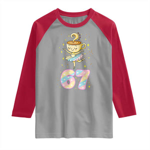 Funny Ballerina Cappuccina Ballet Six Seven Raglan Shirt Brainrot Meme Pastel Gift TS12 Sport Gray Red Print Your Wear