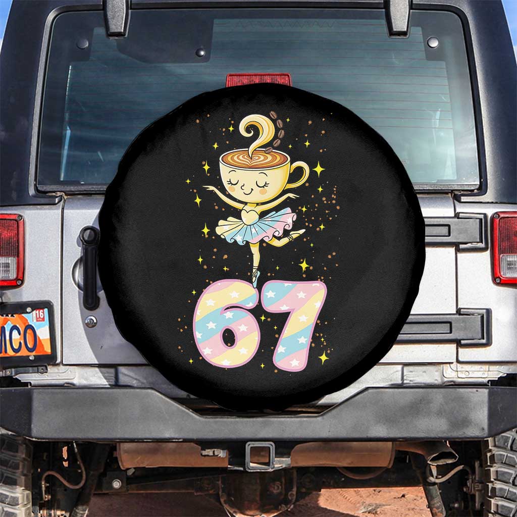 Funny Ballerina Cappuccina Ballet Six Seven Spare Tire Cover Brainrot Meme Pastel Gift TS12 No hole Black Print Your Wear