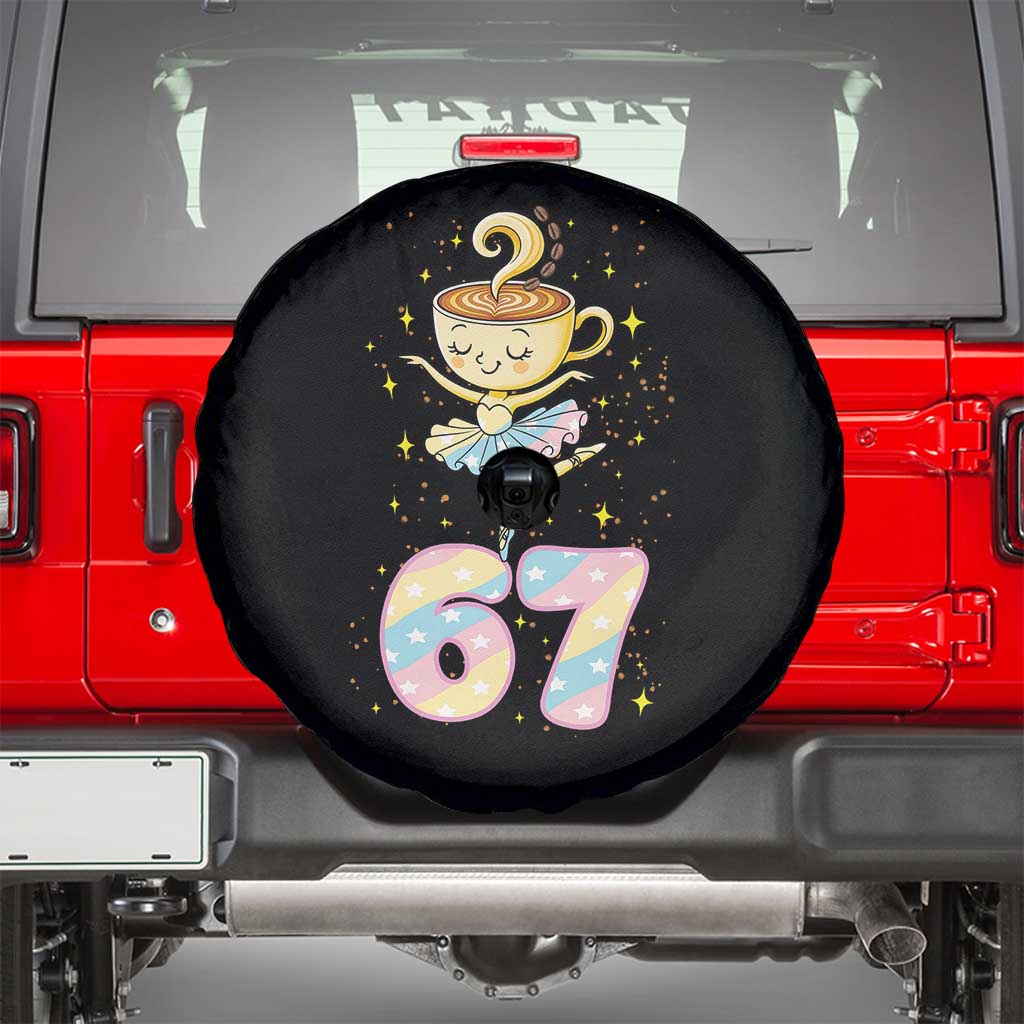 Funny Ballerina Cappuccina Ballet Six Seven Spare Tire Cover Brainrot Meme Pastel Gift TS12 Black Print Your Wear