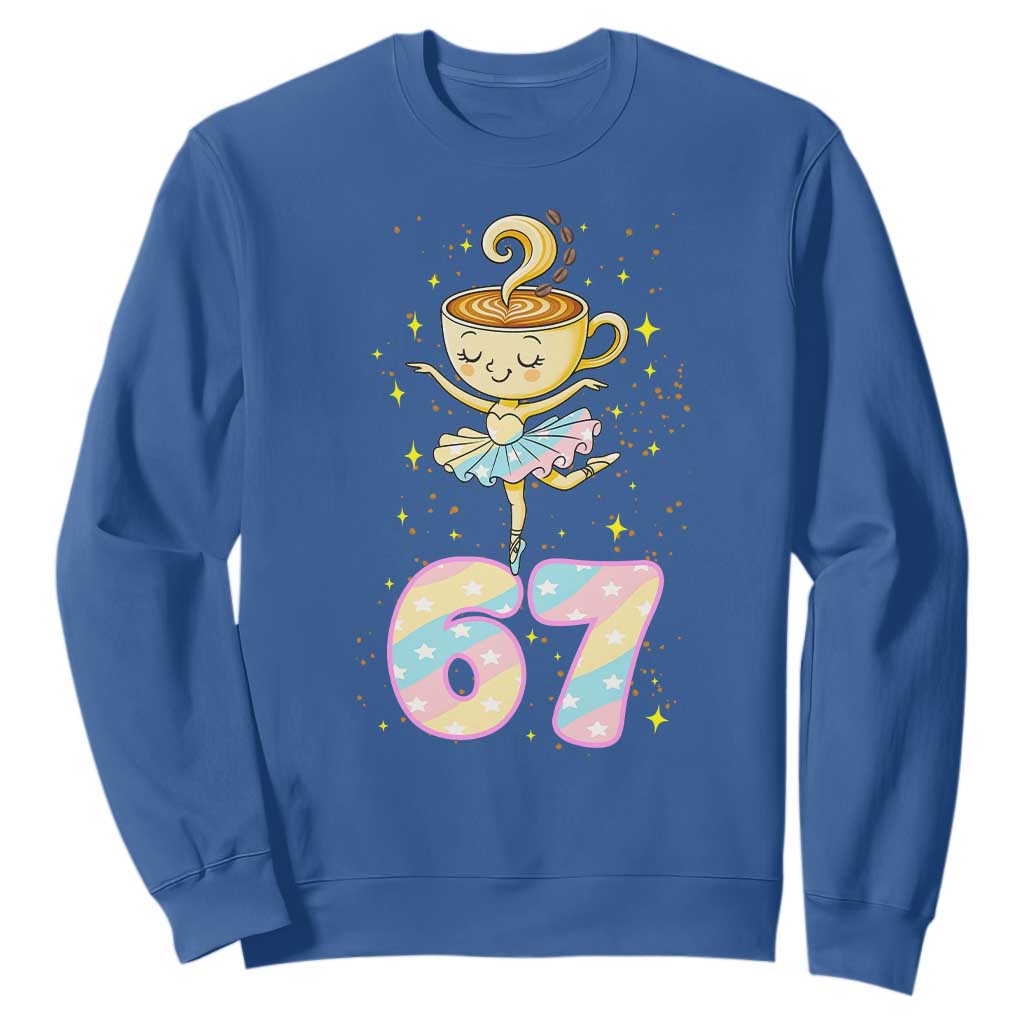 Funny Ballerina Cappuccina Ballet Six Seven Sweatshirt Brainrot Meme Pastel Gift TS12 Royal Blue Print Your Wear